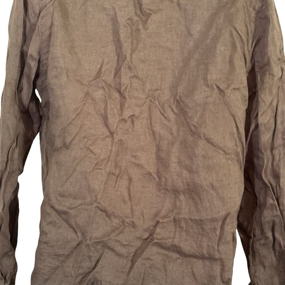 Joie 100% Linen Brown Button Up Long Sleeve Shirt Career Coastal Dressy sz M - Picture 6 of 16